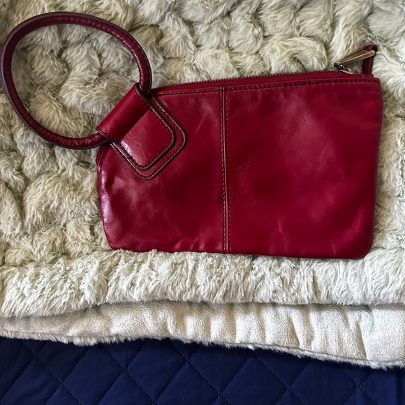 HOBO Handbags - HOBO Red Leather Wristlet Clutch